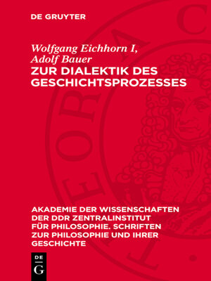 cover image of Zur Dialektik des Geschichtsprozesses